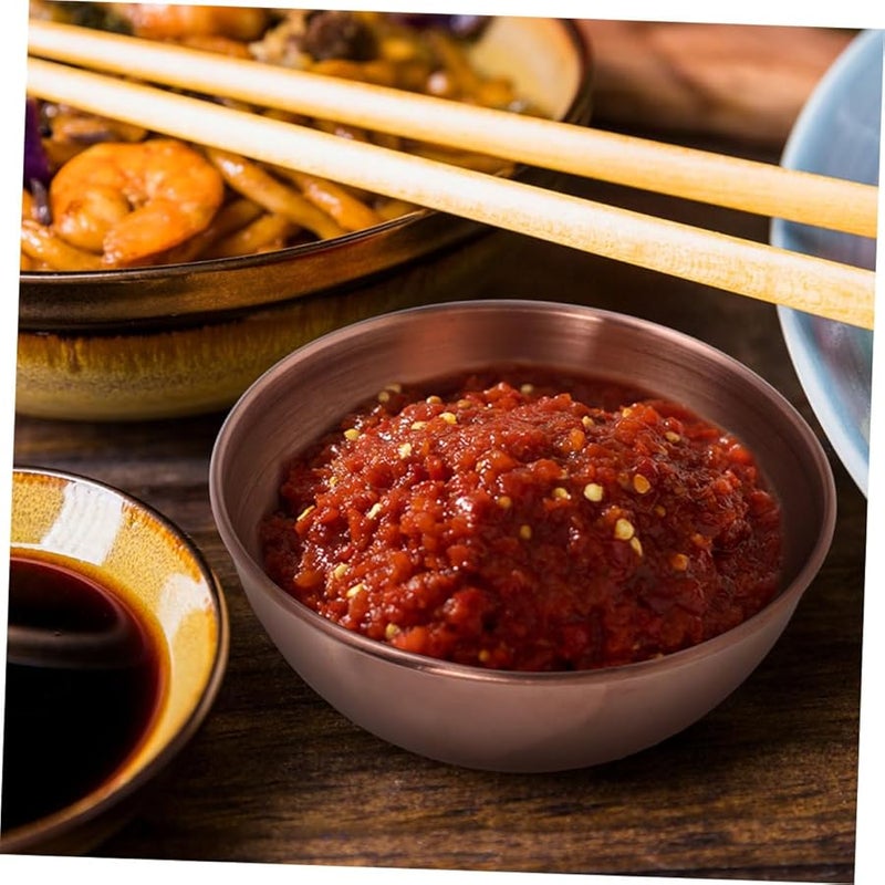 Stainless Steel Sauce Dipping Bowls 2pcs Round Condiment Dishes Easy to Clean - Image 5